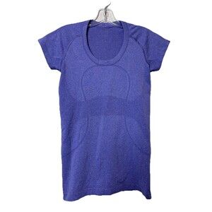 Lululemon Women's Swiftly Tech Short Sleeve Shirt Purple Running Yoga Gym Size 6